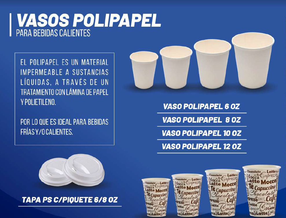VASOS POLIPAPEL PARA BEBIDAS CALIENTES