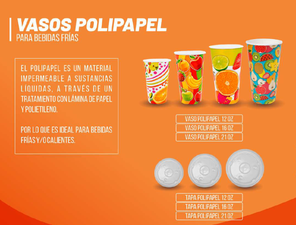 VASOS POLIPAPEL PARA BEBIDAS FRIAS